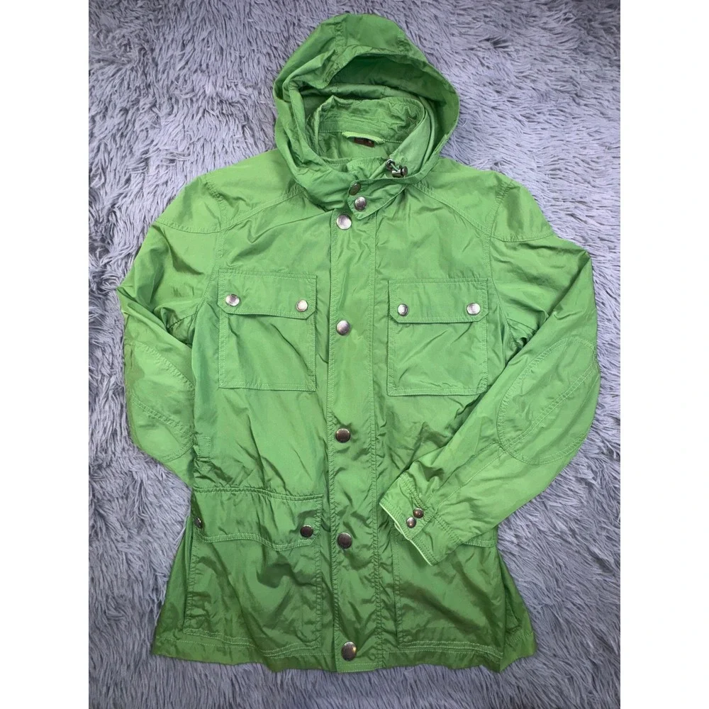 Coach Rain Coat Women's M Green Hooded Utility Jacket Slimming Luxury‎ Military